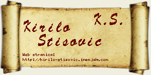 Kirilo Stišović vizit kartica